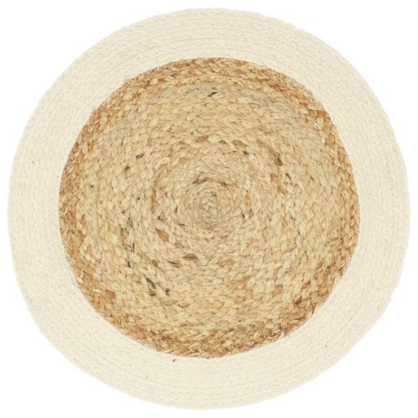 Individuais de mesa 4 pcs juta e algodão 38 cm redondo natural - Image 2