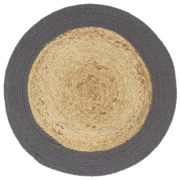 Individuais mesa 6 pcs juta e algodão 38 cm natural/antracite - Image 2