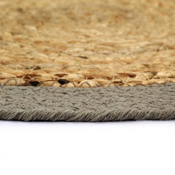 Individuais de mesa 4 pcs juta e algodão 38 cm natural e cinza - Image 3