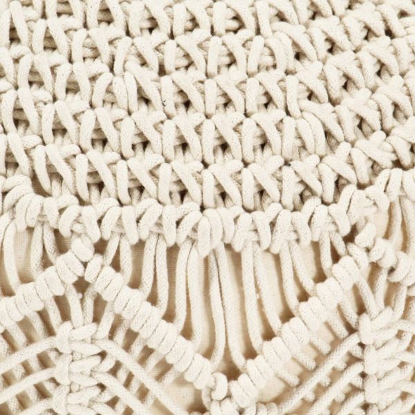 Pufe artesanal macramé 45x30 cm algodão - Image 3
