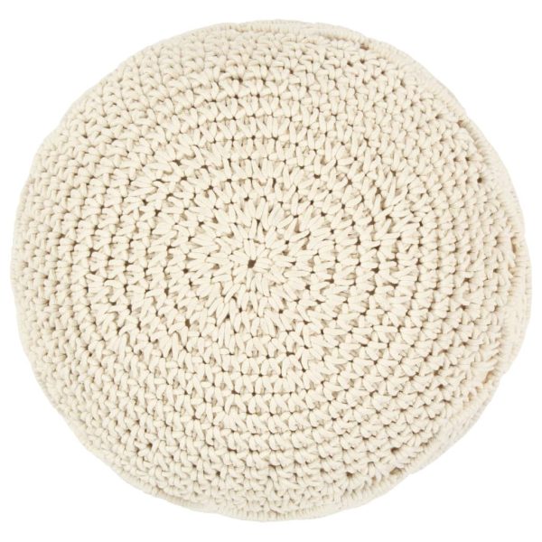 Pufe artesanal macramé 45x30 cm algodão - Image 2