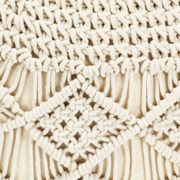 Pufe artesanal macramé 45x30 cm algodão - Image 3