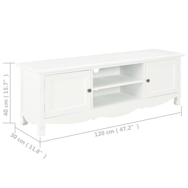 Móvel de TV 120x30x40 cm madeira branco - Image 9