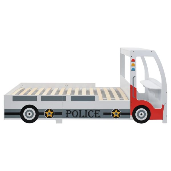 Cama carro da policia para crianças com secretária 90x200 cm - Image 2