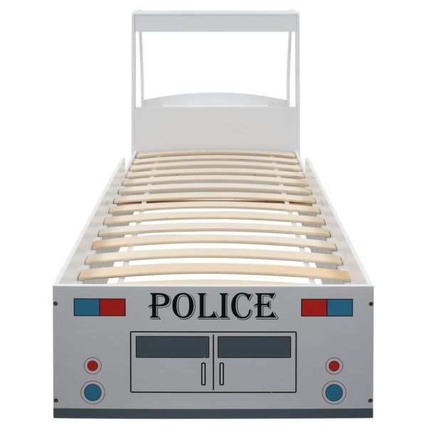Cama carro da policia para crianças com secretária 90x200 cm - Image 3