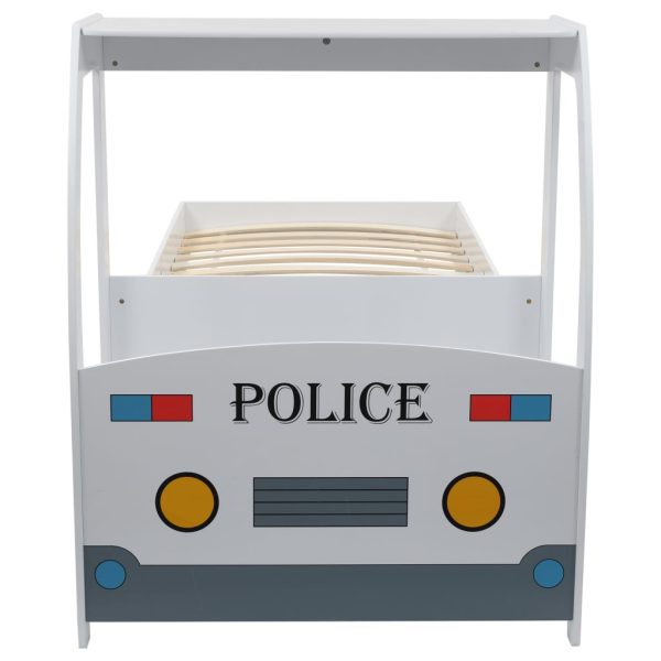 Cama carro da policia para crianças com secretária 90x200 cm - Image 4