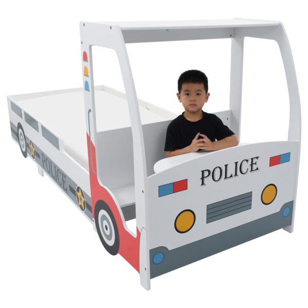 Cama carro da policia para crianças com secretária 90x200 cm - Image 8