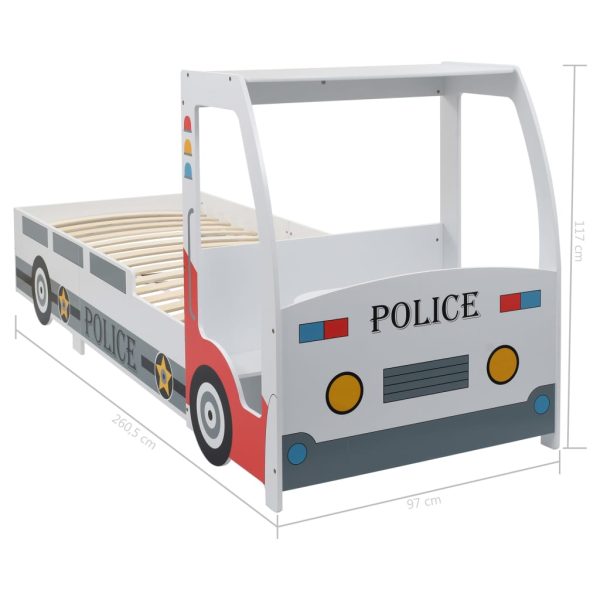 Cama carro da policia para crianças com secretária 90x200 cm - Image 9