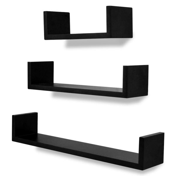 Prateleiras de parede 6 pcs preto - Image 2