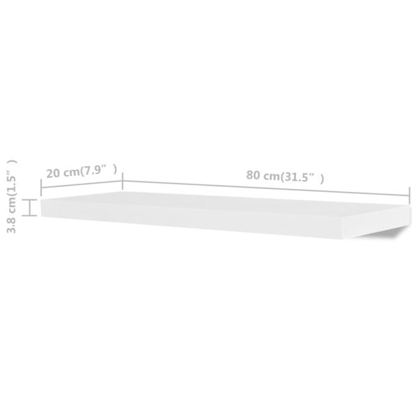 Prateleiras de parede 4 pcs branco 80 cm - Image 5