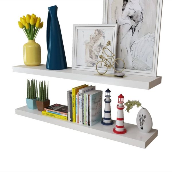 Prateleiras de parede 4 pcs branco 100 cm - Image 3