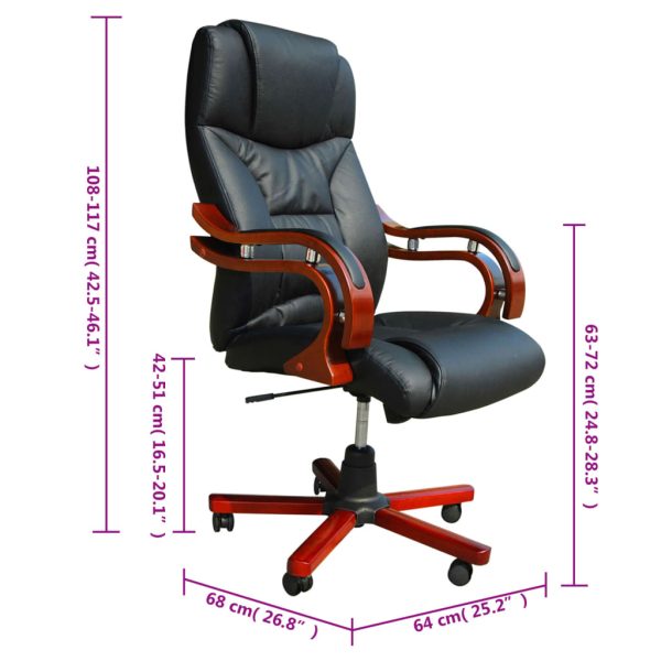 Cadeira de Executivo de Luxo Preto - Image 6
