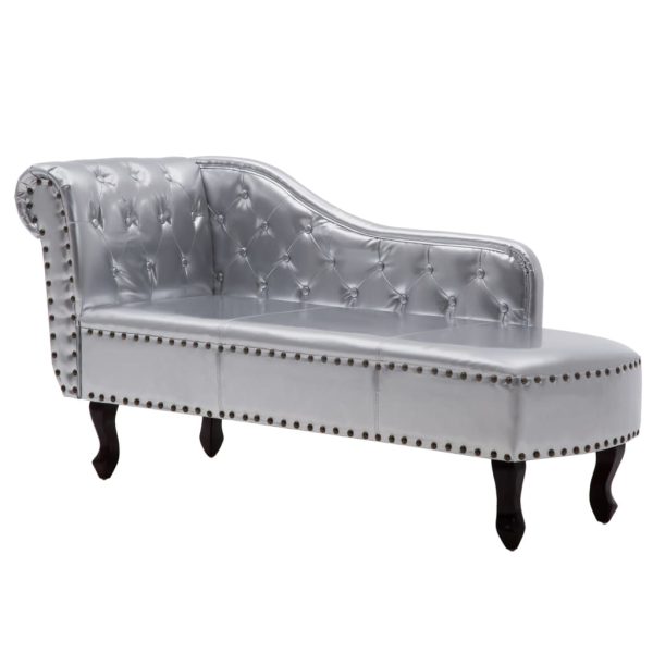 Chaise longue couro artificial prateado - Image 2