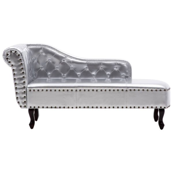 Chaise longue couro artificial prateado - Image 3