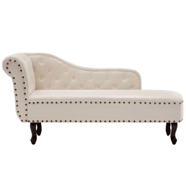 Chaise longue couro artificial branco nata - Image 2