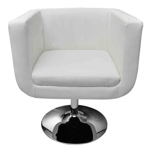 Cadeiras de bar 2 pcs couro artificial branco - Image 4