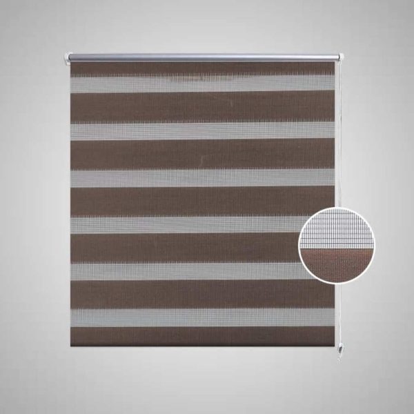 Estore de rolo 60 x 120 cm, linhas de zebra / Café - Image 3