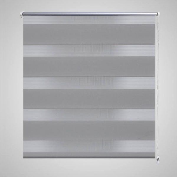 Estore de rolo 80 x 175 cm, linhas de zebra / Cinza