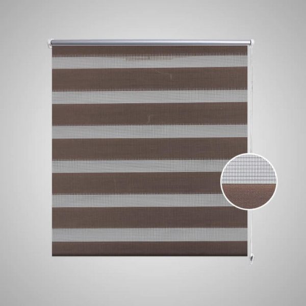 Estore de rolo 100 x 175 cm, linhas de zebra / Café - Image 3