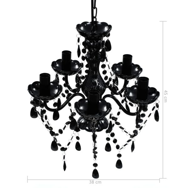 Lustre preto com 5 lâmpadas - Image 8
