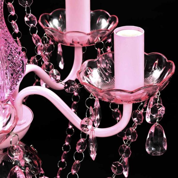 Lustre cor-de-rosa com 5 lâmpadas - Image 6