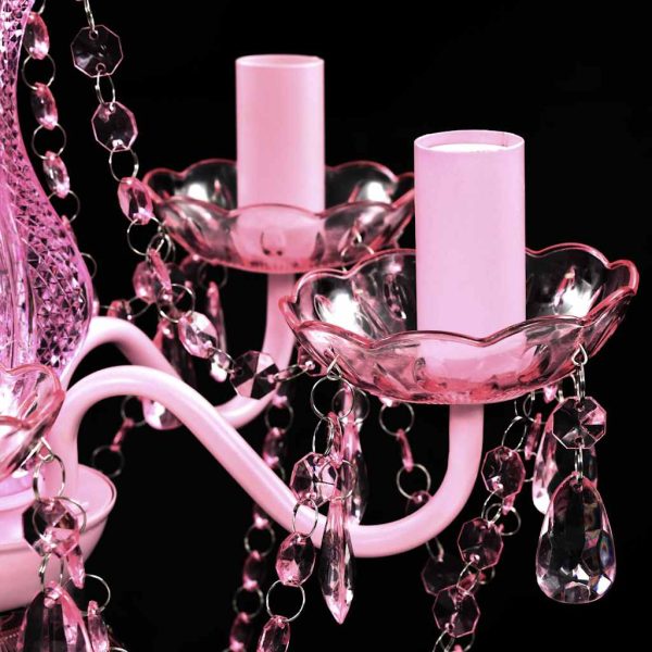 Lustre cor-de-rosa com 5 lâmpadas - Image 7