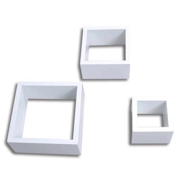 240347 Conjunto de 3 prateleiras em forma de cubo branco - Image 3