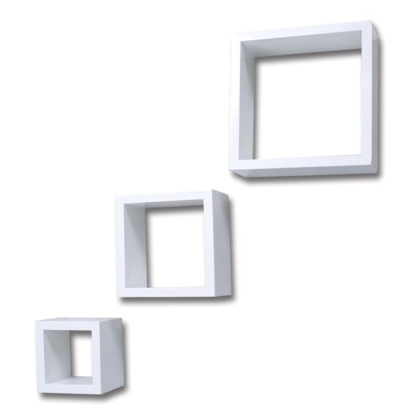 240347 Conjunto de 3 prateleiras em forma de cubo branco - Image 4