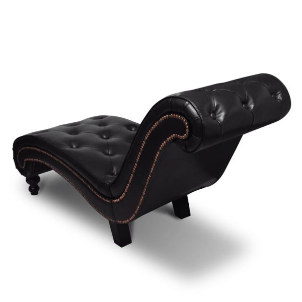 Chaise longue couro artificial castanho - Image 4