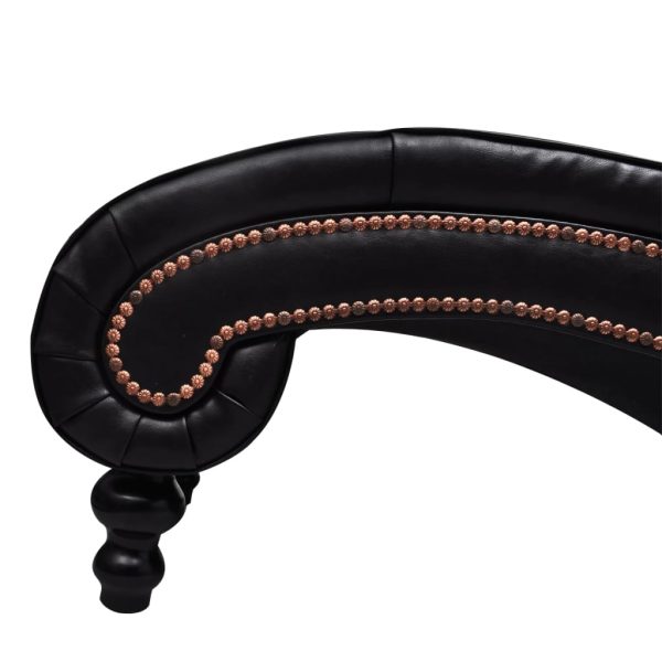 Chaise longue couro artificial castanho - Image 5