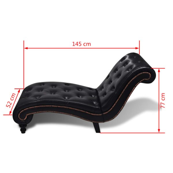 Chaise longue couro artificial castanho - Image 6