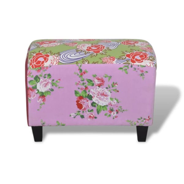 Banquinho para os pés patchwork design floral - Image 3