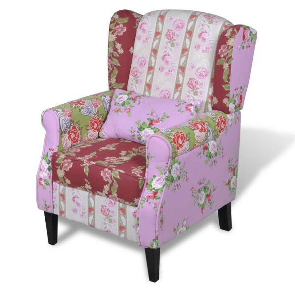 Poltrona de tecido com design de retalhos - Image 2