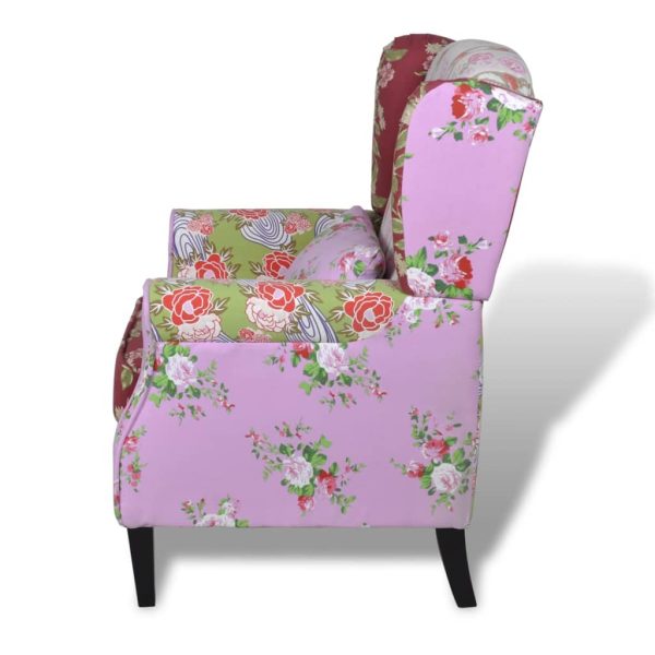 Poltrona de tecido com design de retalhos - Image 4