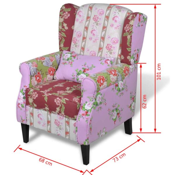 Poltrona de tecido com design de retalhos - Image 7