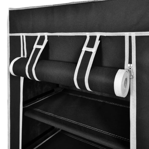 Armário p/ sapatos com cobertura 58x28x106cm tecido preto - Image 4