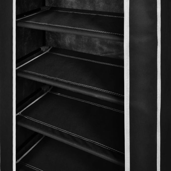 Armário p/ sapatos com cobertura 58x28x106cm tecido preto - Image 5