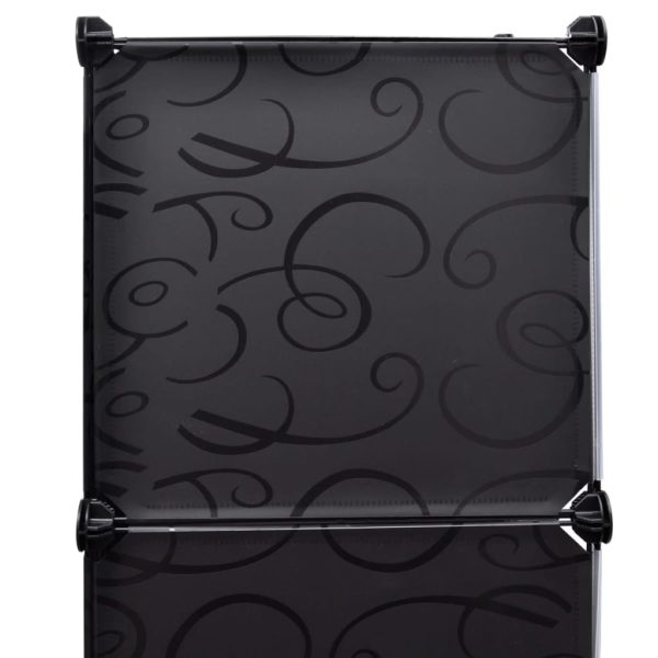 Armário plástico modular 9 gavetas 37x115x150 cm preto e branco - Image 5