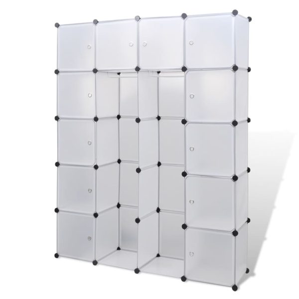 Armário plástico modular 14 gavetas 37x146x180,5cm branco - Image 2