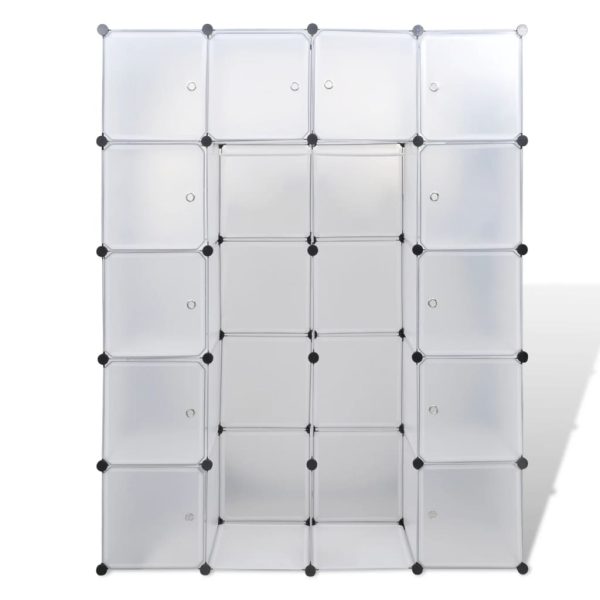 Armário plástico modular 14 gavetas 37x146x180,5cm branco - Image 3