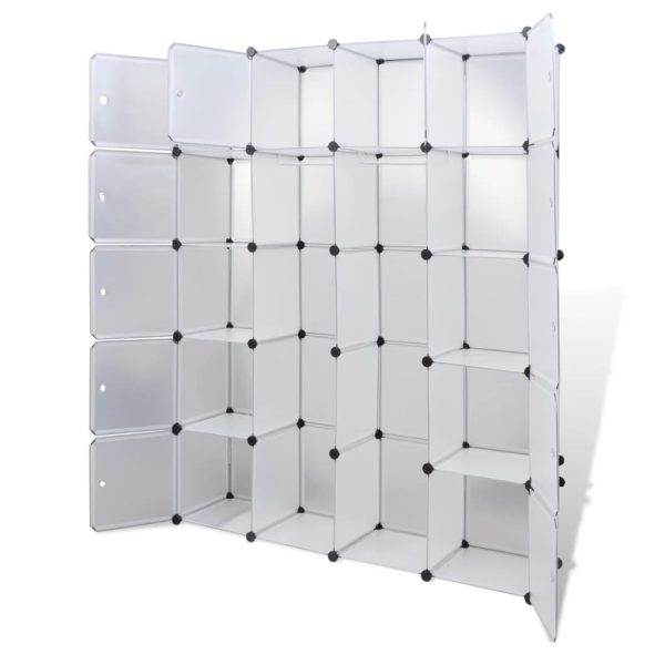 Armário plástico modular 14 gavetas 37x146x180,5cm branco - Image 4