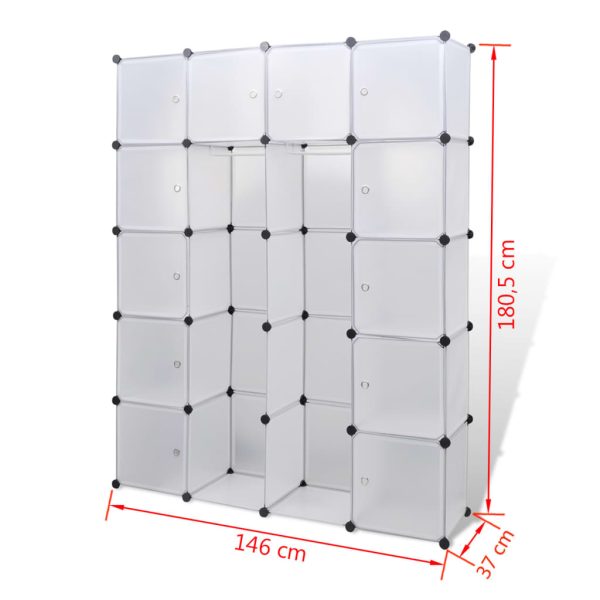 Armário plástico modular 14 gavetas 37x146x180,5cm branco - Image 6