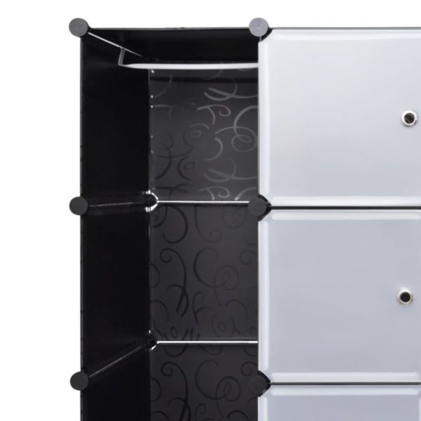 Armário plástico modular 18 gavetas 37x146x180,5cm preto branco - Image 4