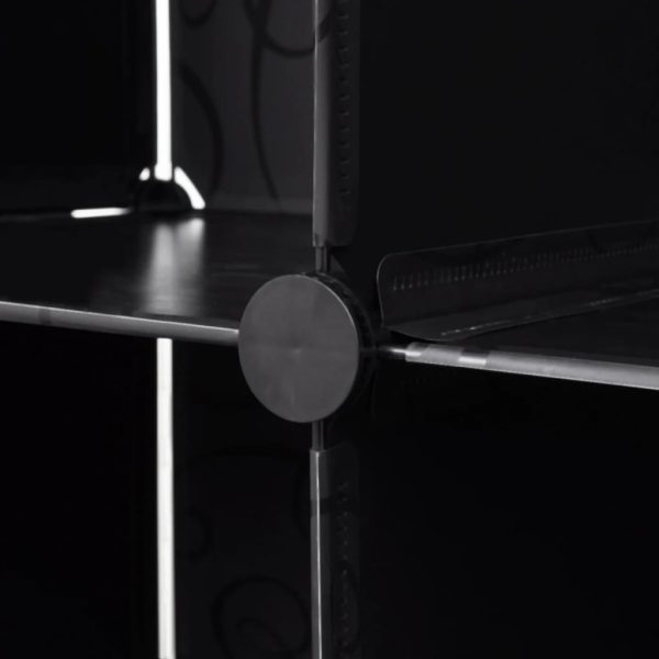 Armário plástico modular 18 gavetas 37x146x180,5cm preto branco - Image 5