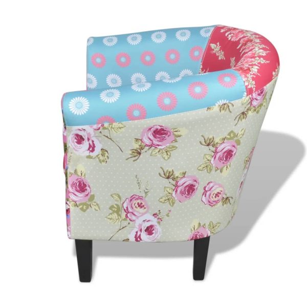 Poltrona de tecido com design de retalhos - Image 2