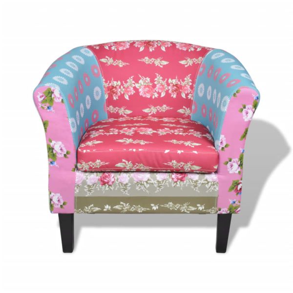 Poltrona de tecido com design de retalhos - Image 3
