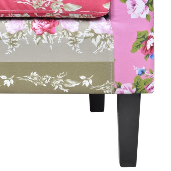 Poltrona de tecido com design de retalhos - Image 4