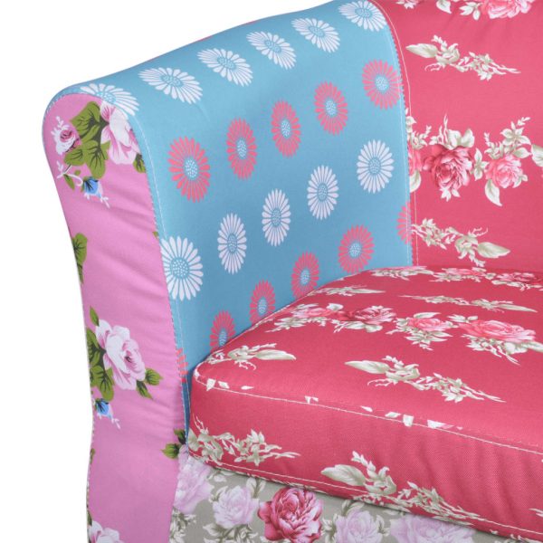Poltrona de tecido com design de retalhos - Image 5
