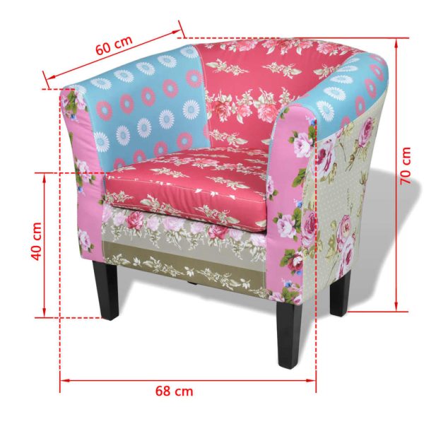 Poltrona de tecido com design de retalhos - Image 6