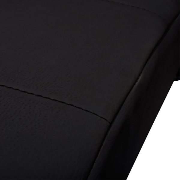 Chaise longue com almofada couro artificial preto - Image 5